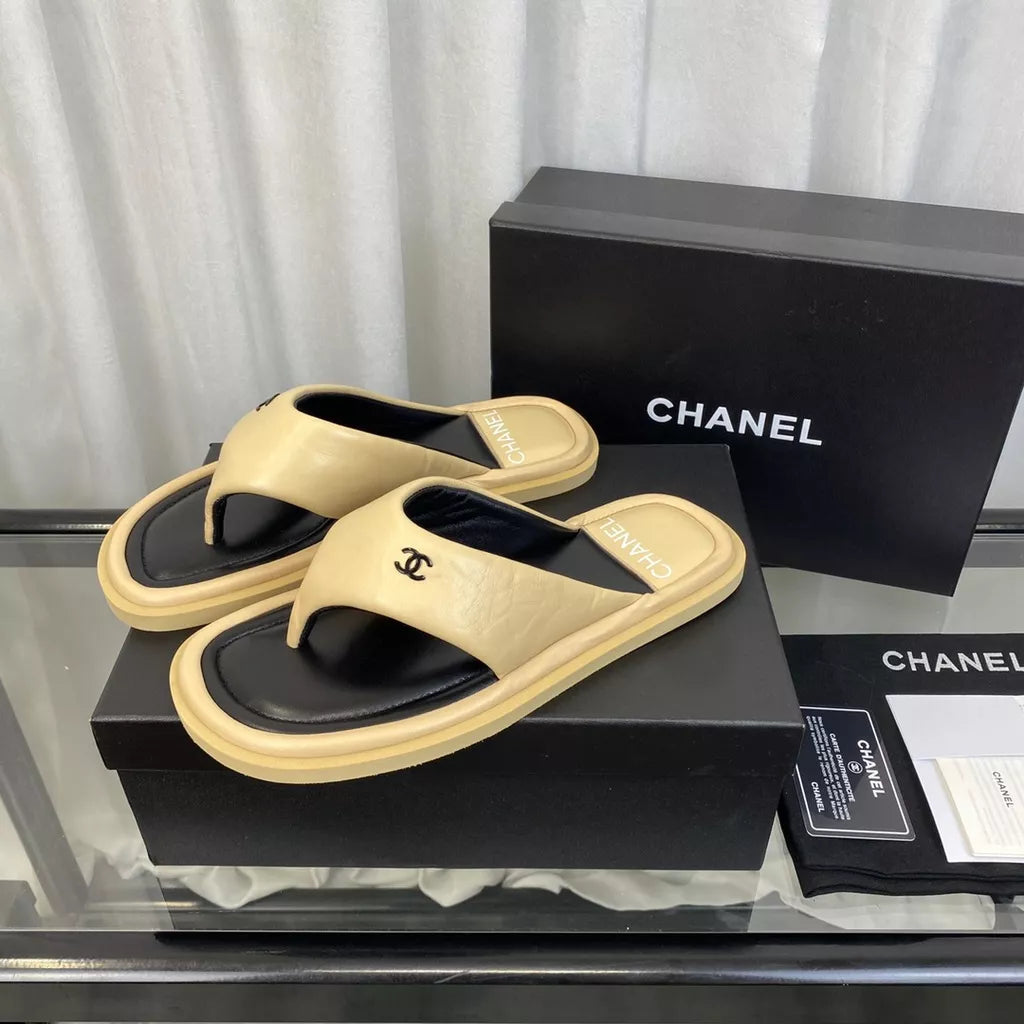 Chanel slides gold Clearance