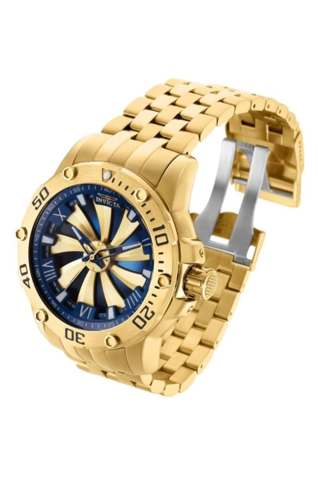 Relógio Invicta Speed Dourado Fundo Azul