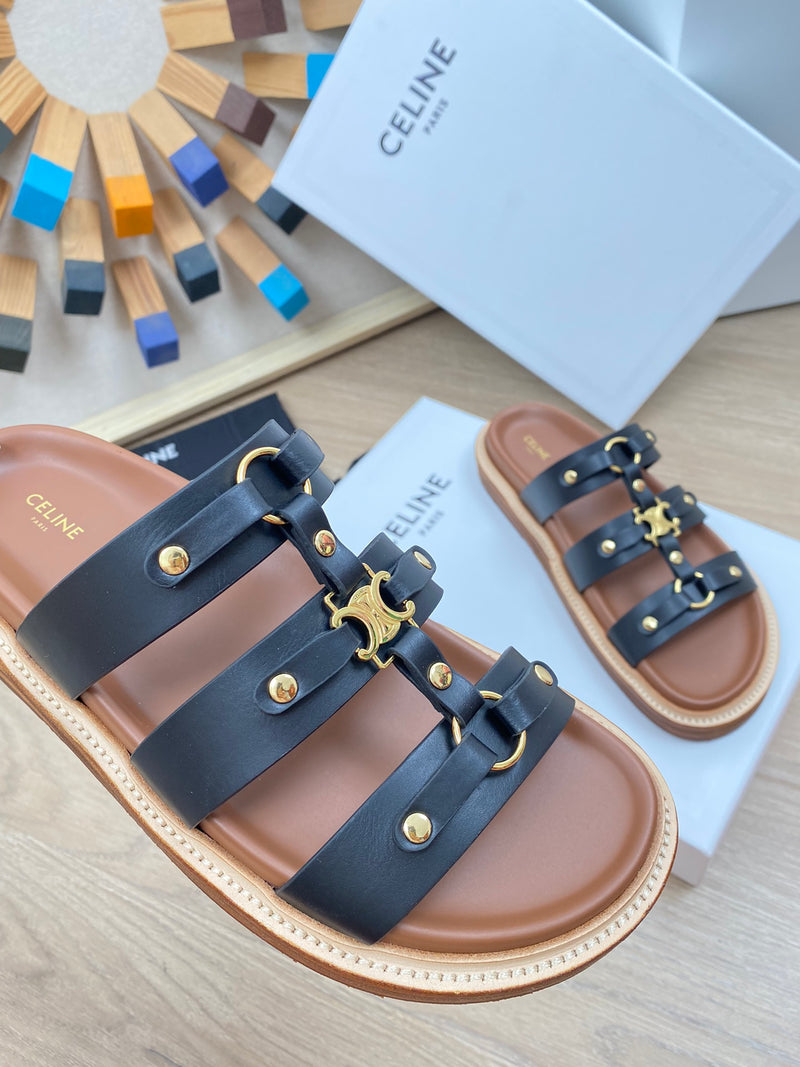 Celine Slides Tippi in Calfskin