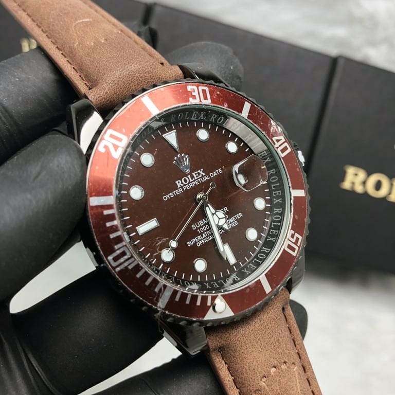 Relógio Rolex Submariner Strap Couro Brown