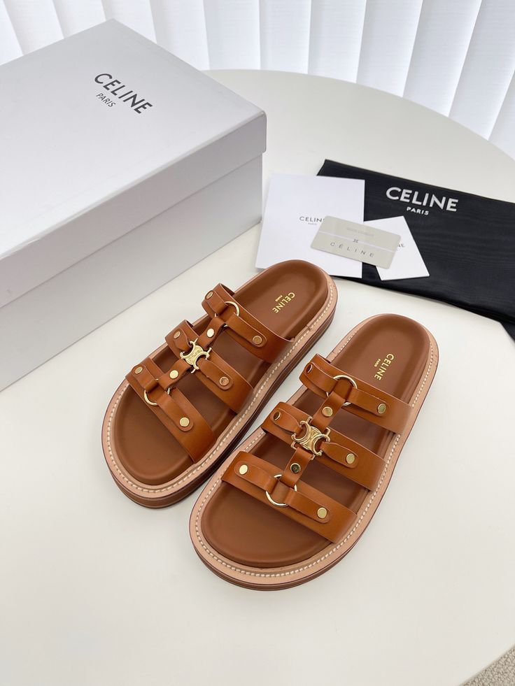 Celine Slides Tippi in Calfskin