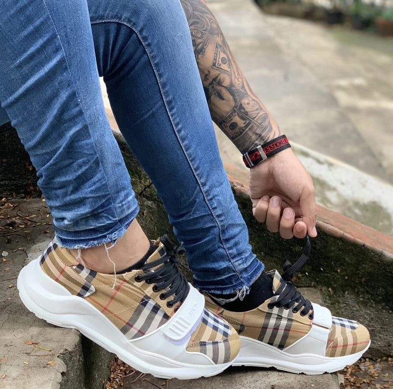 Tênis Burberry xadrez vintage Low