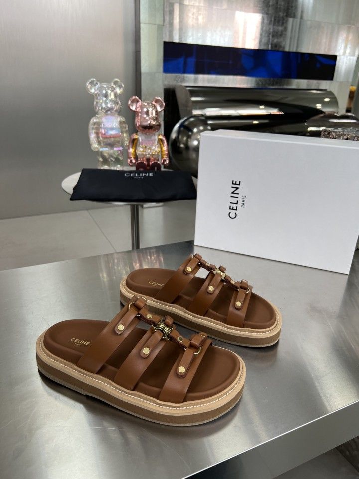 Celine Slides Tippi in Calfskin