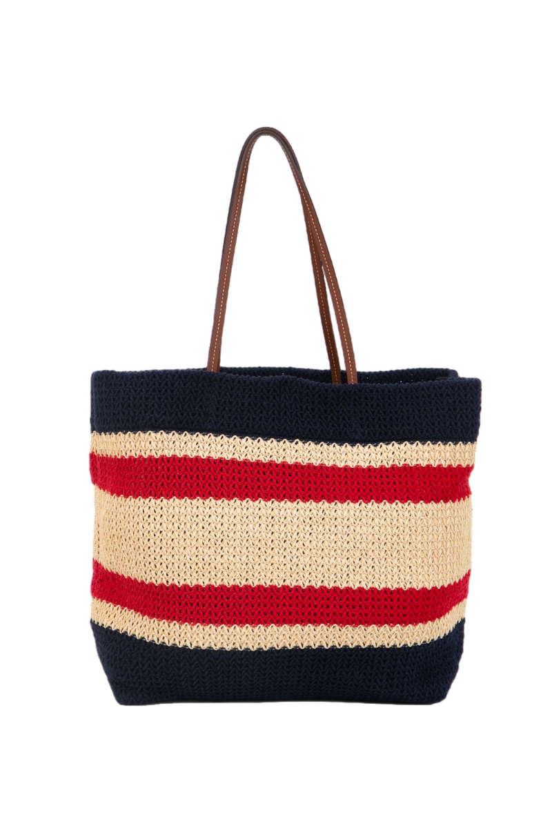 Bolsa de Ombro MIU MIU Stripes Woven Tote