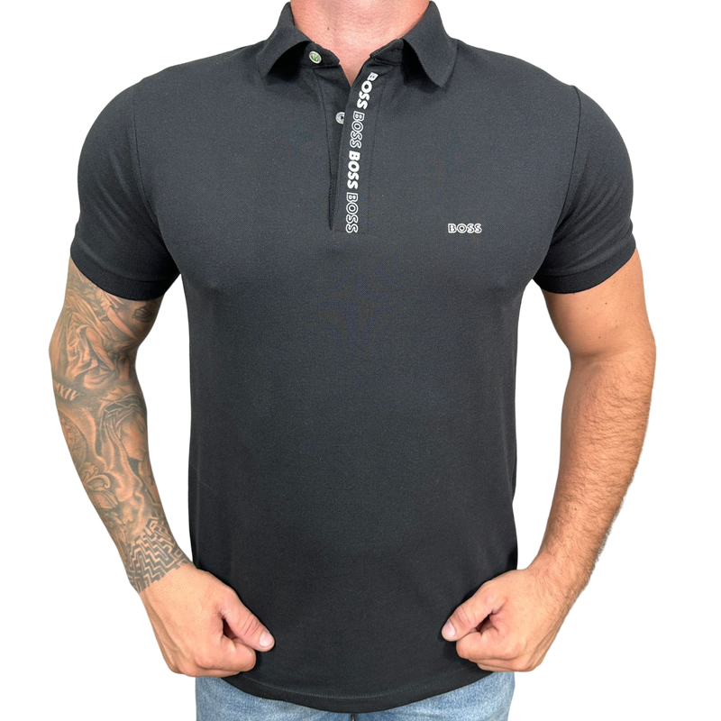 Camisa Polo Hugo - Preta