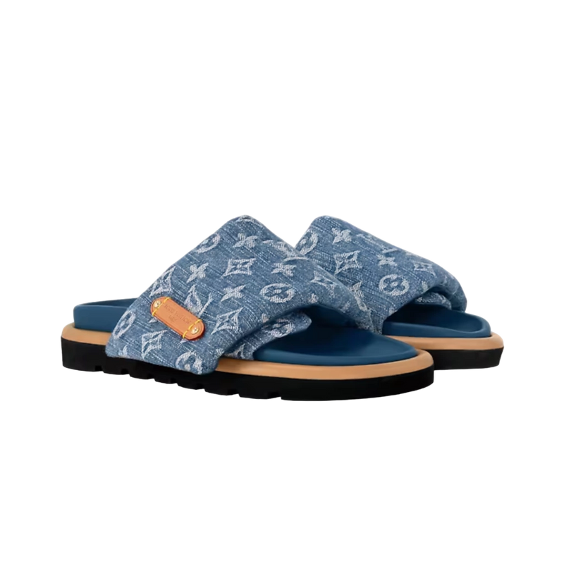 Slide Louis Vuitton Pool Pillow Denim