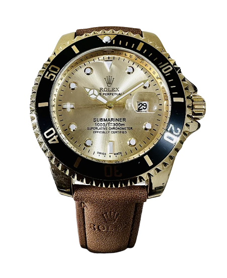 Relógio Rolex Submariner Strap Couro Brown