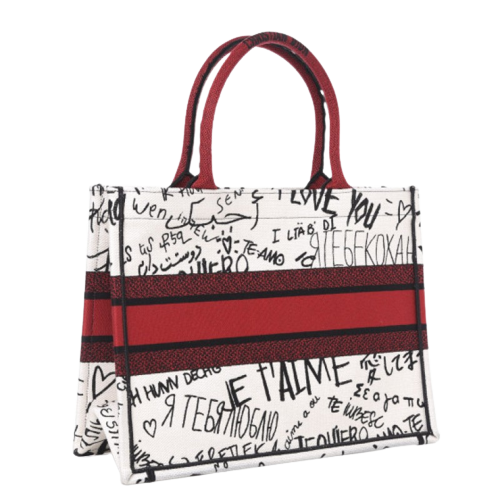 Bolsa Chritian Dior Book Tote Canvas Dioramur Graffiti