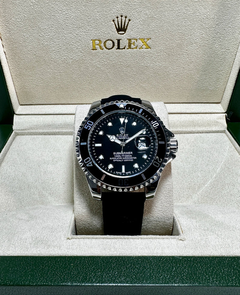 Relógio Rolex Submariner Pulseira de Couro