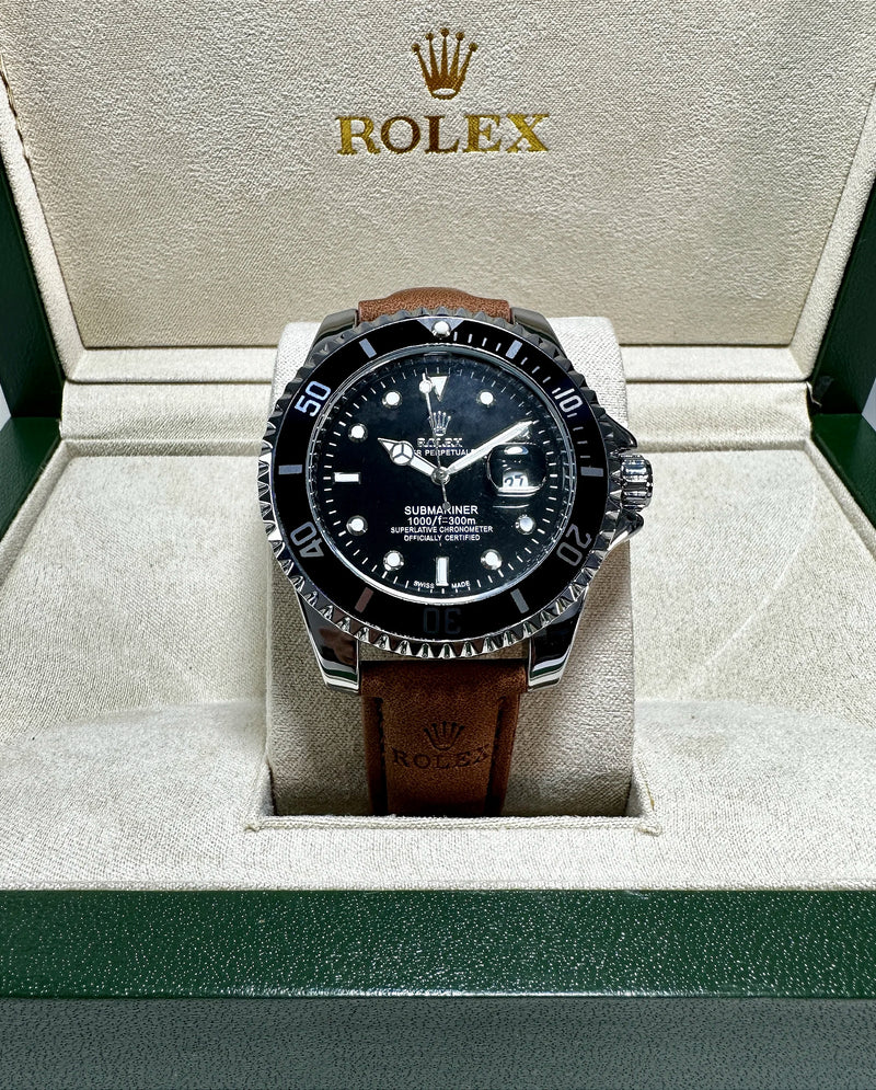 Relógio Rolex Submariner Strap Couro Brown