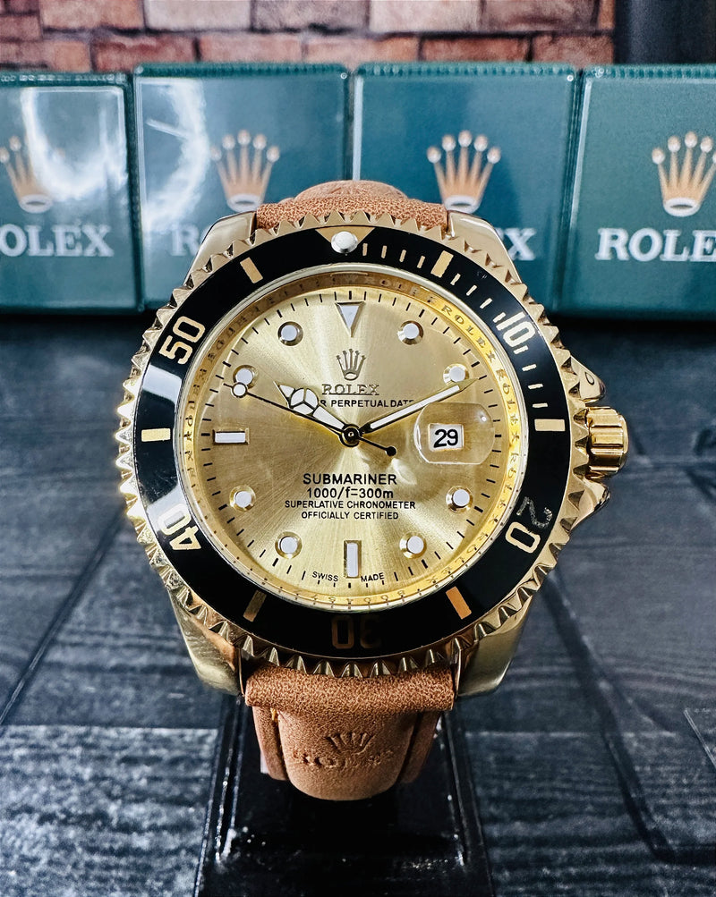 Relógio Rolex Submariner Strap Couro Brown