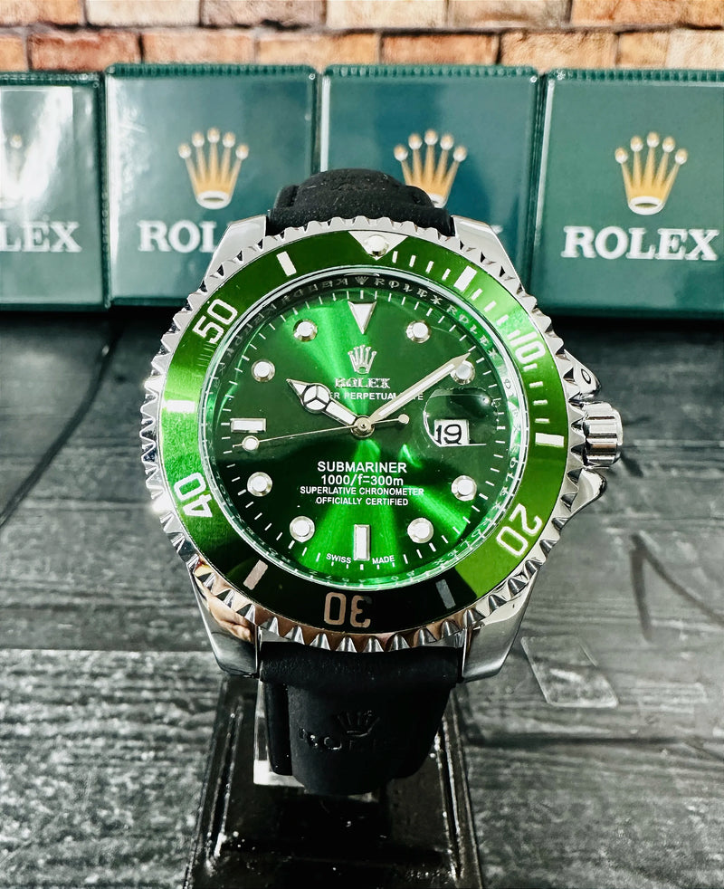 Relógio Rolex Submariner Pulseira de Couro