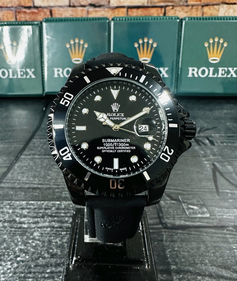 Relógio Rolex Submariner Pulseira de Couro