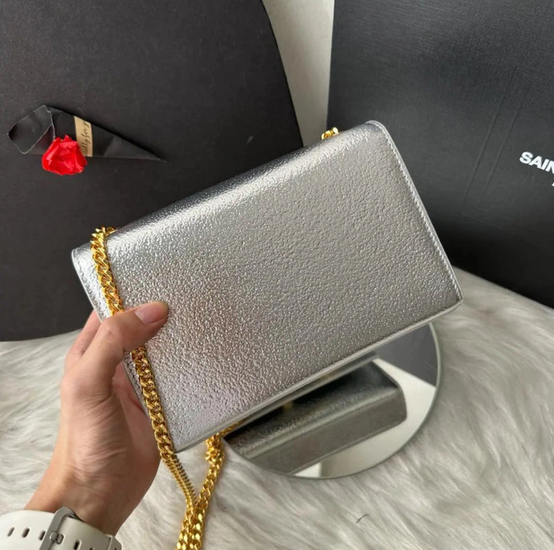 Bolsa Yves Saint Laurent Kate Silver