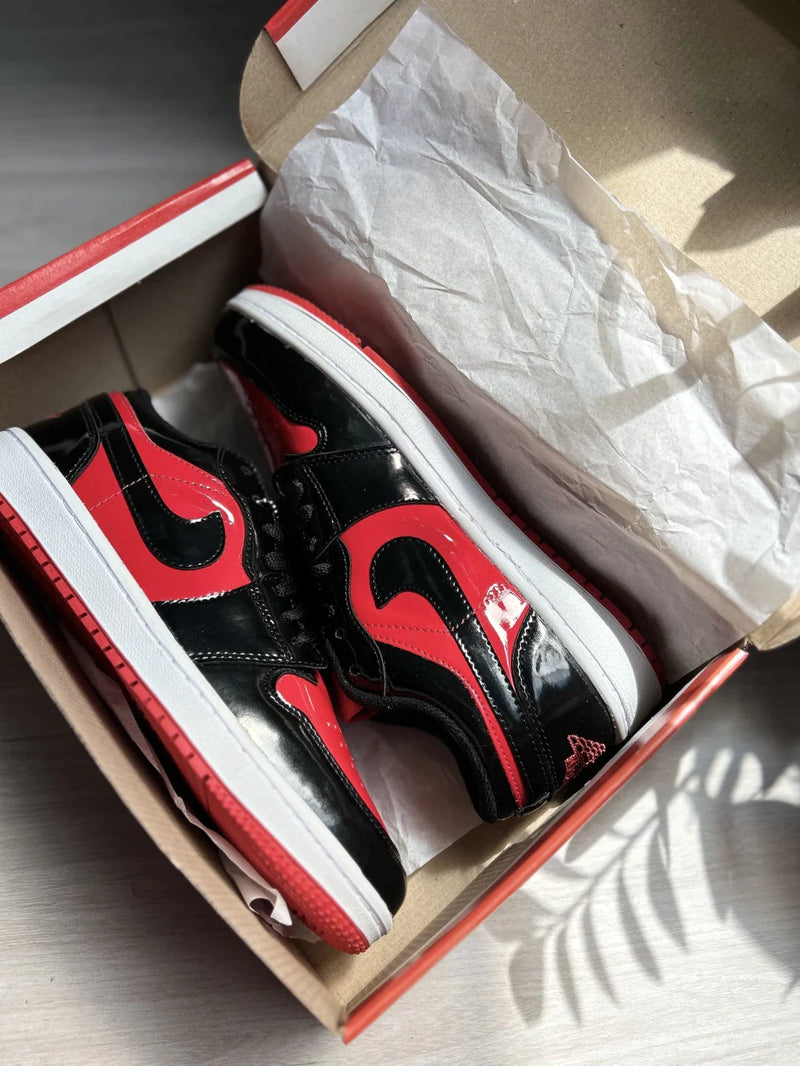 Tênis Air Jordan 1 Low Retro Og Gs Patent Bred