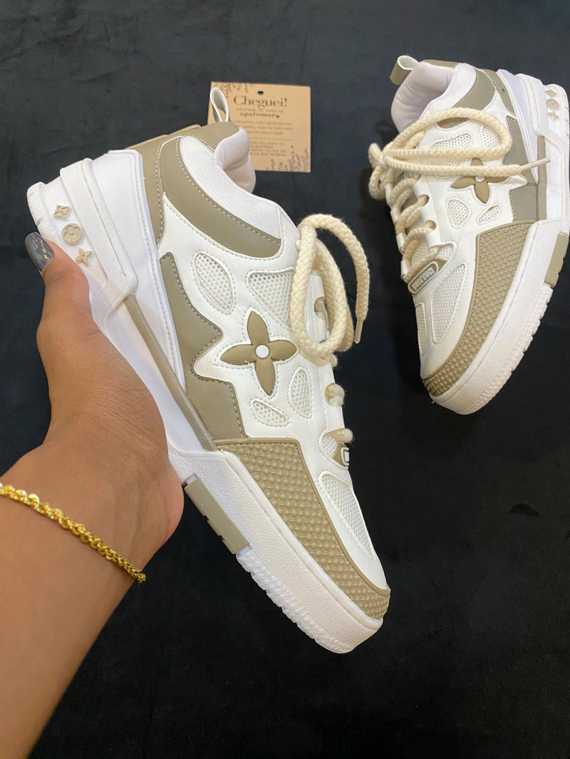 Tênis Louis Vuitton Skate em Beige