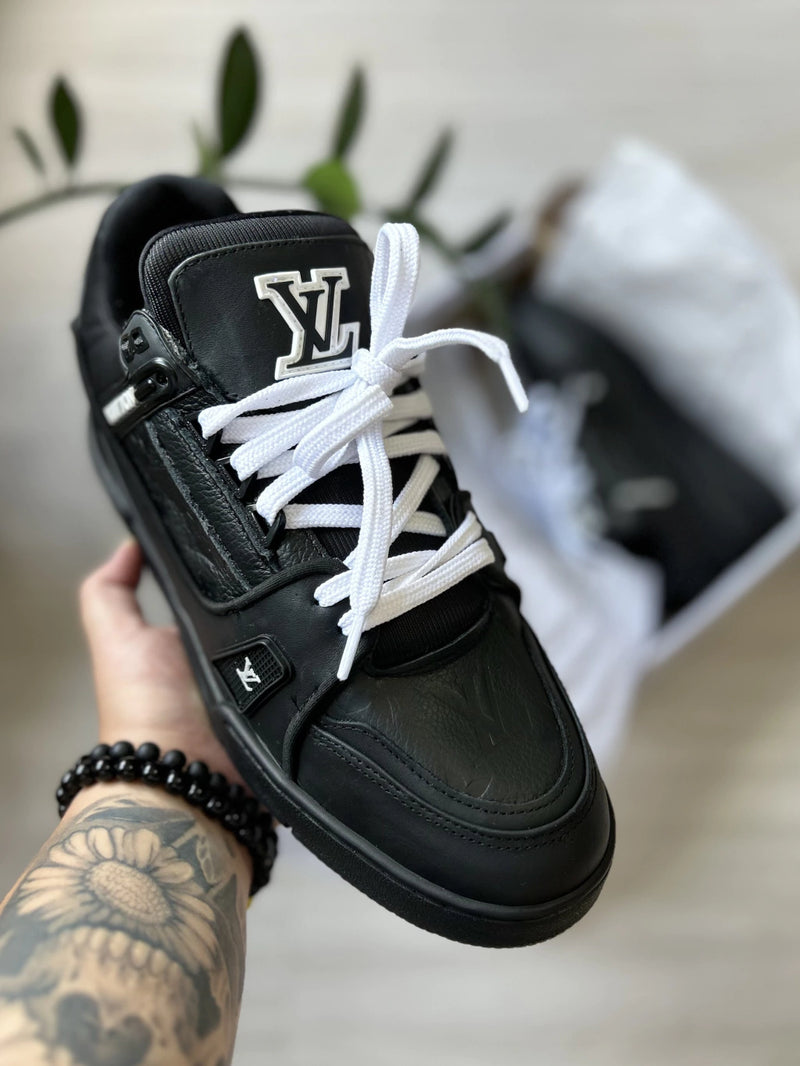 LV Trainer All Black Embossing