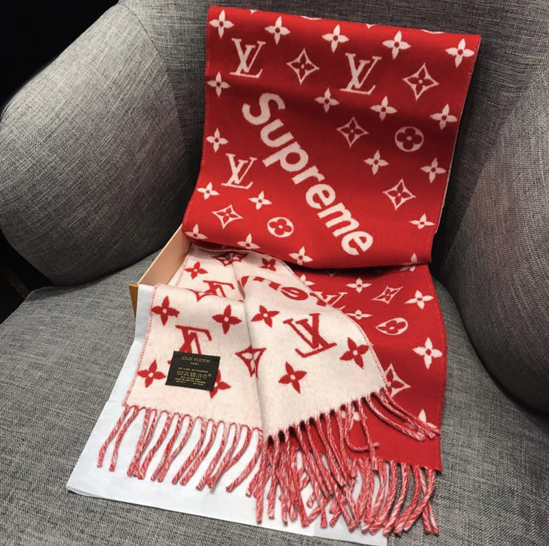 Cachecol LV x Supreme Monogram