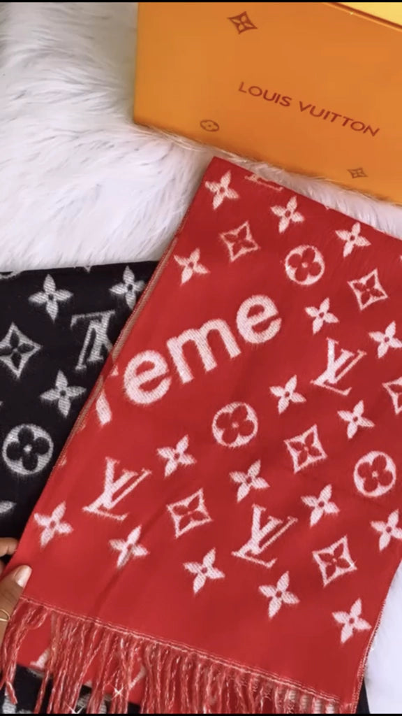 Cachecol LV x Supreme Monogram