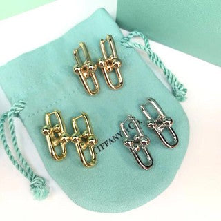 Brincos Tiffany & Co. com Elos Cravejados Ice