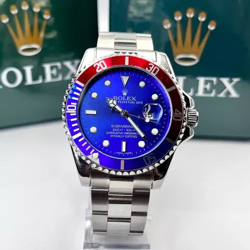 Relógio Rolex Submariner Misto Fundo Azul