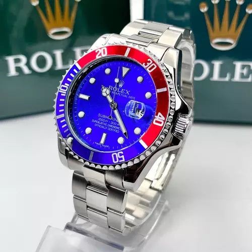 Relógio Rolex Submariner Misto Fundo Azul