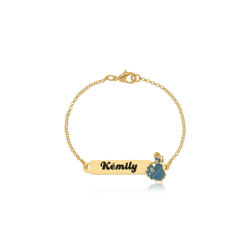 Pulseira Personalizada Chapada Com Nome e Desenho Folheado em Ouro 18k Personagem Ana