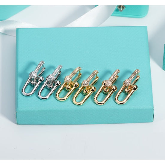 Brincos Tiffany & Co. com Elos Cravejados Ice